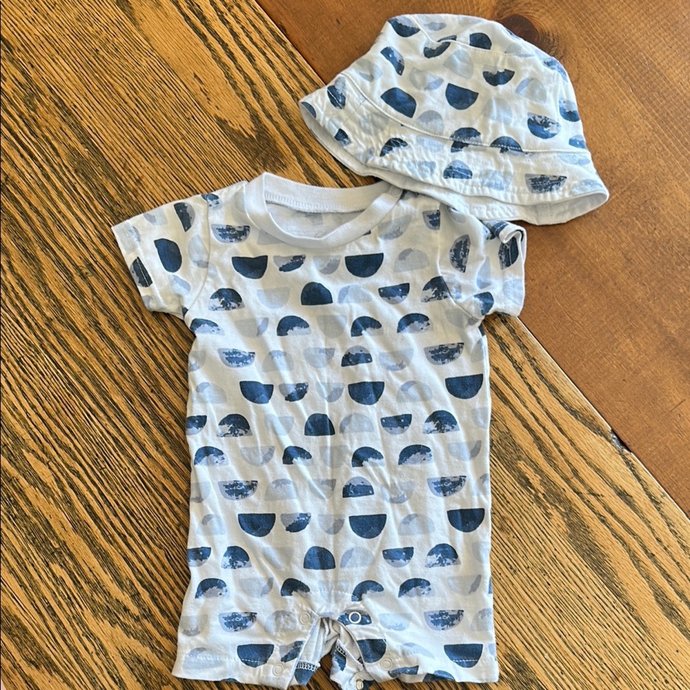 Blue and White Kids One Piece Set